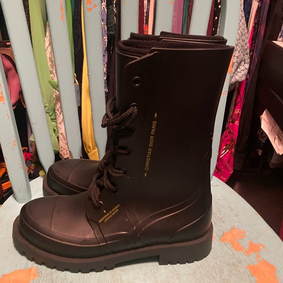 Dior Rainboots Sz 42 black Used Once - Picture 1 of 10